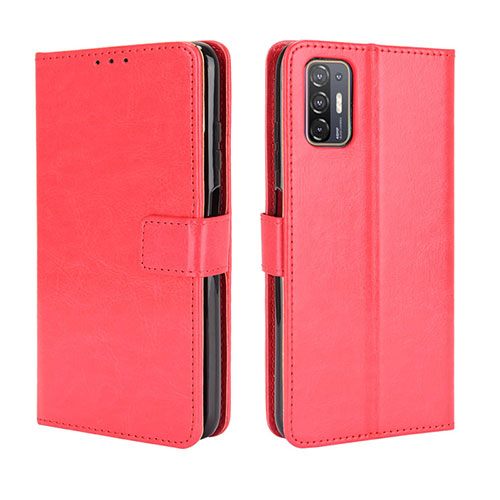 Leather Case Stands Flip Cover Holder BY5 for HTC Desire 21 Pro 5G Red