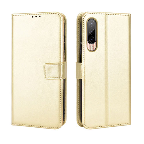 Leather Case Stands Flip Cover Holder BY5 for HTC Desire 22 Pro 5G Gold