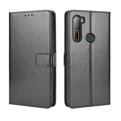 Leather Case Stands Flip Cover Holder BY5 for HTC U20 5G Black