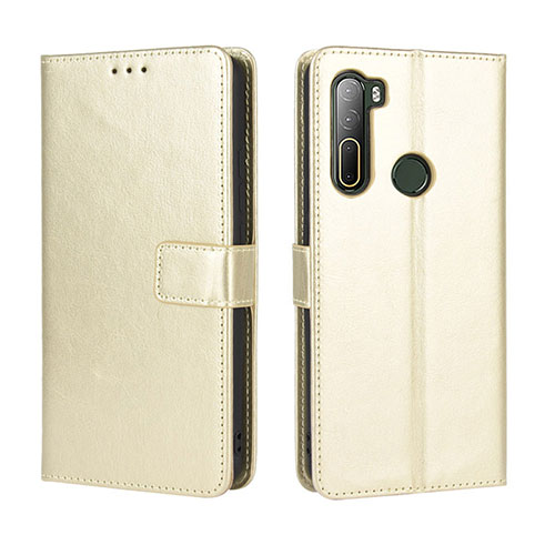 Leather Case Stands Flip Cover Holder BY5 for HTC U20 5G Gold