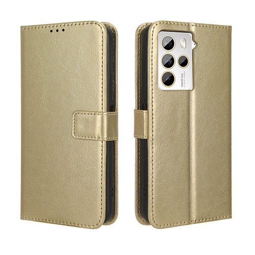 Leather Case Stands Flip Cover Holder BY5 for HTC U23 5G Gold