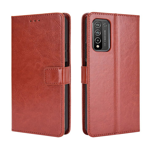 Leather Case Stands Flip Cover Holder BY5 for Huawei Honor 10X Lite Brown