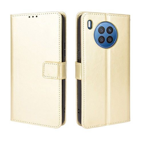 Leather Case Stands Flip Cover Holder BY5 for Huawei Honor 50 Lite Gold