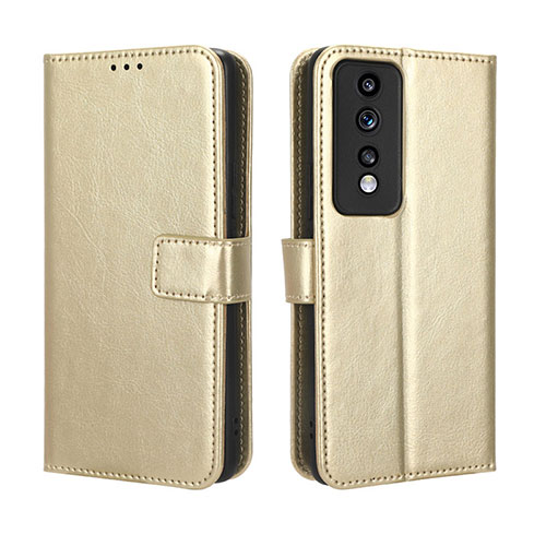 Leather Case Stands Flip Cover Holder BY5 for Huawei Honor 80 GT 5G Gold