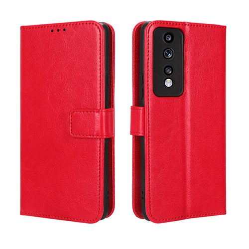 Leather Case Stands Flip Cover Holder BY5 for Huawei Honor 80 GT 5G Red