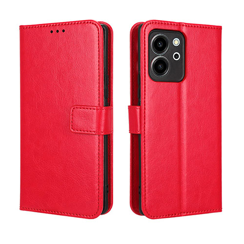 Leather Case Stands Flip Cover Holder BY5 for Huawei Honor 80 SE 5G Red