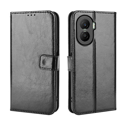 Leather Case Stands Flip Cover Holder BY5 for Huawei Honor X40i 5G Black