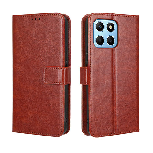 Leather Case Stands Flip Cover Holder BY5 for Huawei Honor X6 Brown