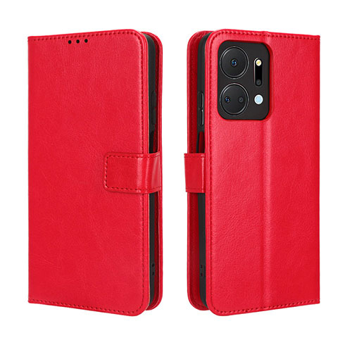 Leather Case Stands Flip Cover Holder BY5 for Huawei Honor X7a Red