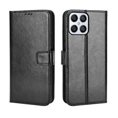 Leather Case Stands Flip Cover Holder BY5 for Huawei Honor X8 4G Black