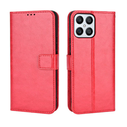 Leather Case Stands Flip Cover Holder BY5 for Huawei Honor X8 4G Red