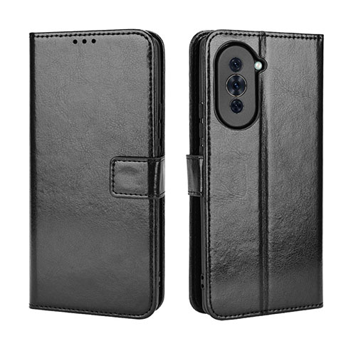 Leather Case Stands Flip Cover Holder BY5 for Huawei Nova 10 Black