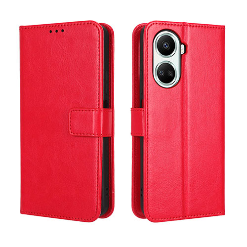 Leather Case Stands Flip Cover Holder BY5 for Huawei Nova 10 SE Red