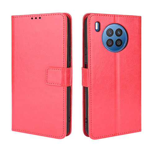 Leather Case Stands Flip Cover Holder BY5 for Huawei Nova 8i Red