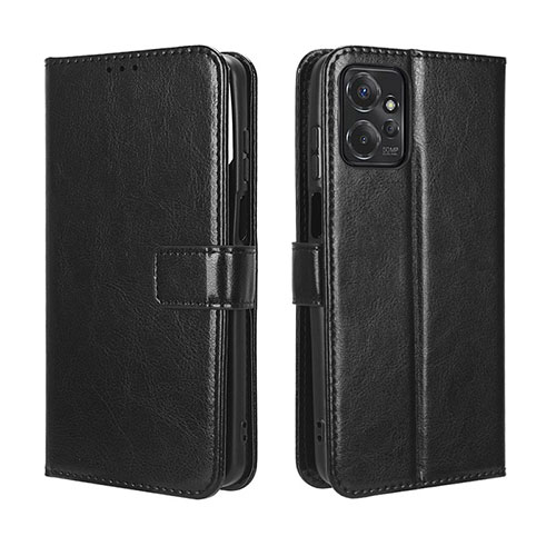 Leather Case Stands Flip Cover Holder BY5 for Motorola Moto G Power 5G (2023) Black