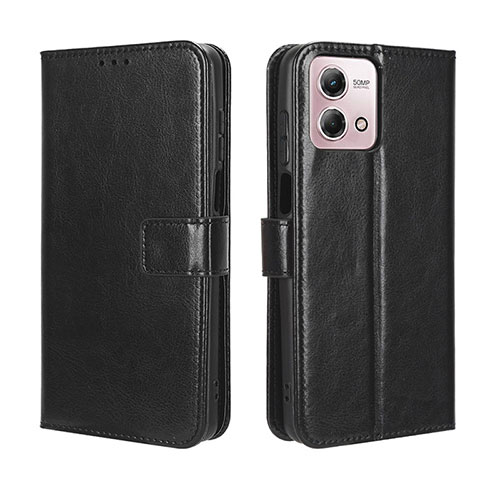 Leather Case Stands Flip Cover Holder BY5 for Motorola Moto G Stylus (2023) 5G Black