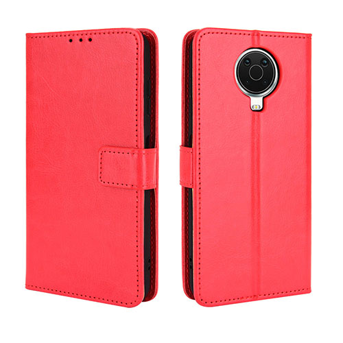 Leather Case Stands Flip Cover Holder BY5 for Nokia 6.3 Red