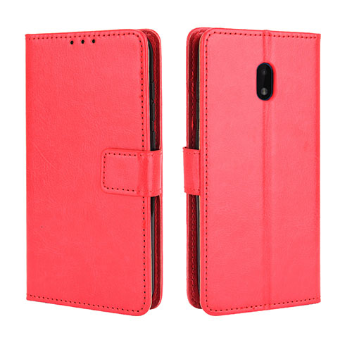 Leather Case Stands Flip Cover Holder BY5 for Nokia C01 Plus Red