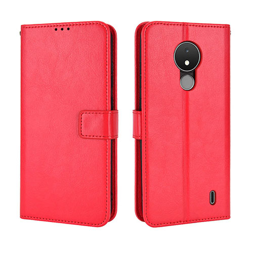 Leather Case Stands Flip Cover Holder BY5 for Nokia C21 Red