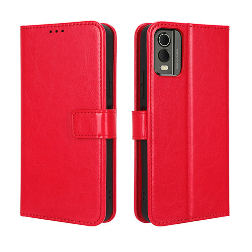 Leather Case Stands Flip Cover Holder BY5 for Nokia C210 Red