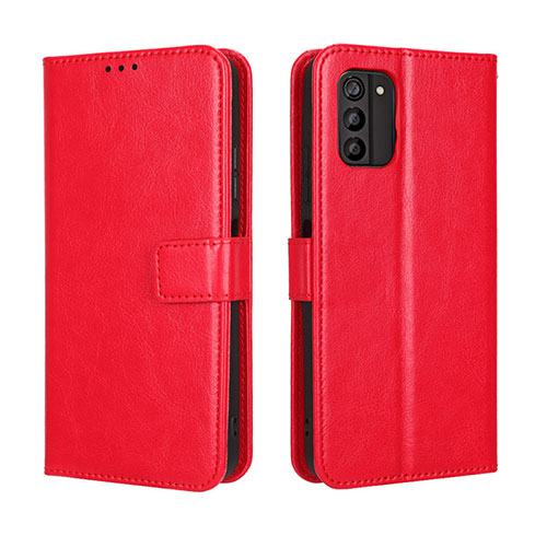 Leather Case Stands Flip Cover Holder BY5 for Nokia G100 Red