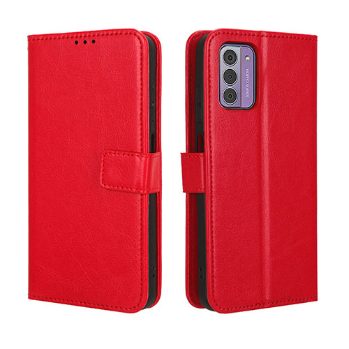 Leather Case Stands Flip Cover Holder BY5 for Nokia G310 5G Red