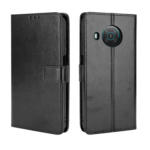 Leather Case Stands Flip Cover Holder BY5 for Nokia X100 5G Black