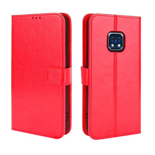 Leather Case Stands Flip Cover Holder BY5 for Nokia XR20 Red