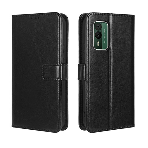 Leather Case Stands Flip Cover Holder BY5 for Nokia XR21 Black