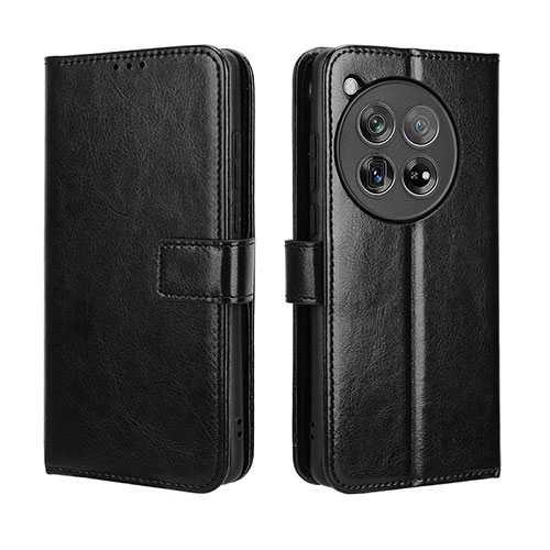 Leather Case Stands Flip Cover Holder BY5 for OnePlus Ace 3 5G Black