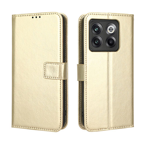 Leather Case Stands Flip Cover Holder BY5 for OnePlus Ace Pro 5G Gold