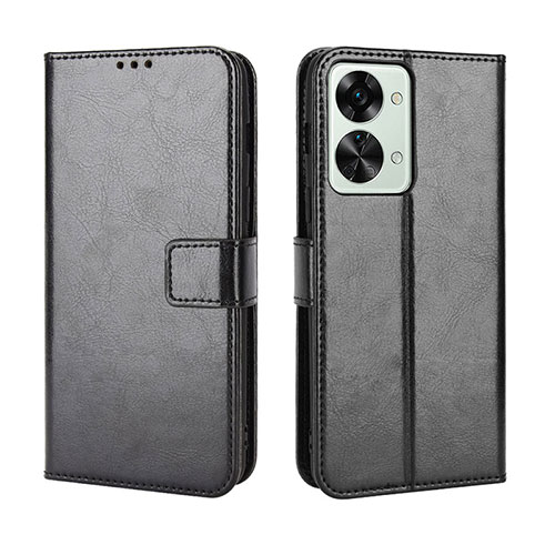 Leather Case Stands Flip Cover Holder BY5 for OnePlus Nord 2T 5G Black