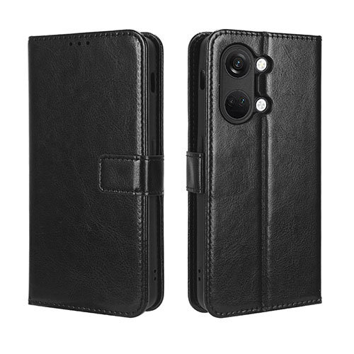 Leather Case Stands Flip Cover Holder BY5 for OnePlus Nord 3 5G Black