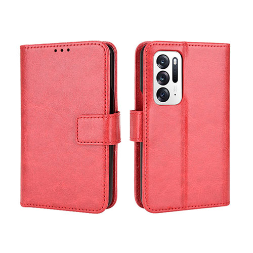 Leather Case Stands Flip Cover Holder BY5 for Oppo Find N 5G Red