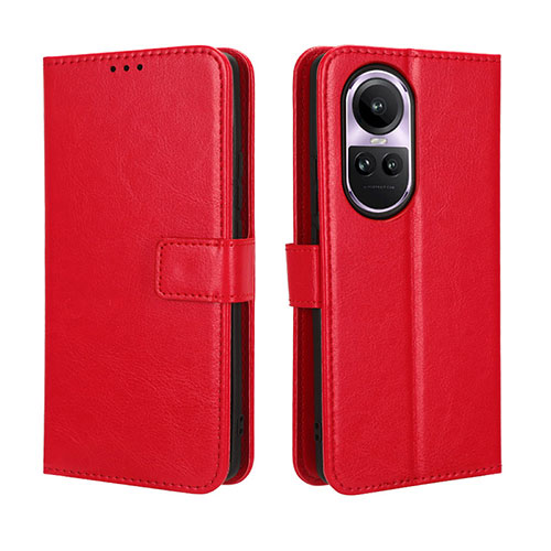 Leather Case Stands Flip Cover Holder BY5 for Oppo Reno10 Pro 5G Red