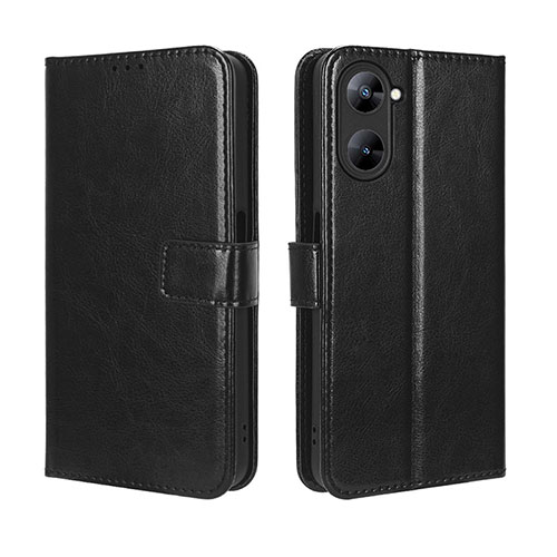 Leather Case Stands Flip Cover Holder BY5 for Realme 10S 5G Black