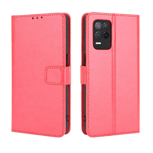 Leather Case Stands Flip Cover Holder BY5 for Realme 8s 5G Red