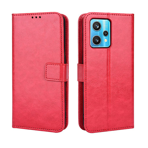 Leather Case Stands Flip Cover Holder BY5 for Realme 9 4G Red