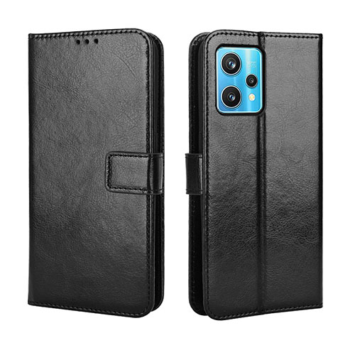 Leather Case Stands Flip Cover Holder BY5 for Realme 9 Pro+ Plus 5G Black