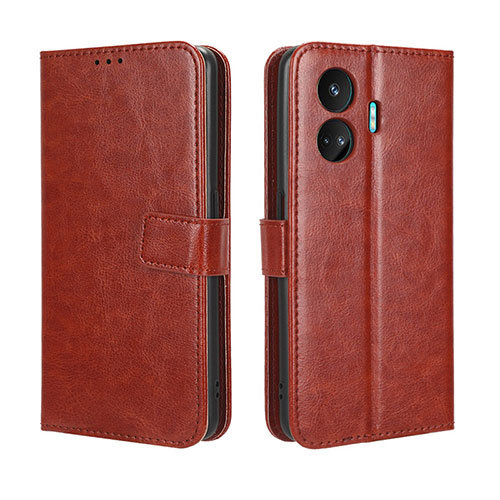 Leather Case Stands Flip Cover Holder BY5 for Realme GT Neo5 SE 5G Brown