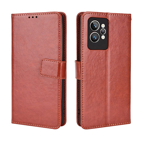 Leather Case Stands Flip Cover Holder BY5 for Realme GT2 Pro 5G Brown