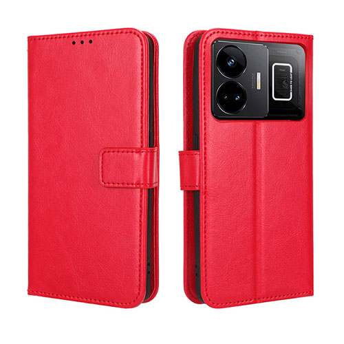 Leather Case Stands Flip Cover Holder BY5 for Realme GT3 5G Red