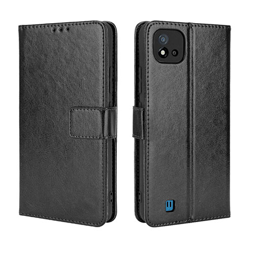 Leather Case Stands Flip Cover Holder BY5 for Realme Narzo 50i Black