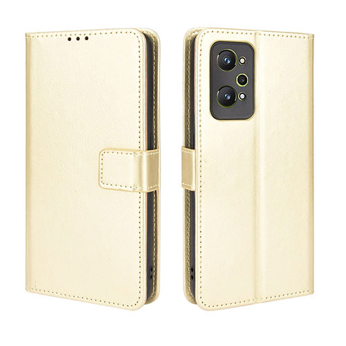 Leather Case Stands Flip Cover Holder BY5 for Realme Q5 Pro 5G Gold