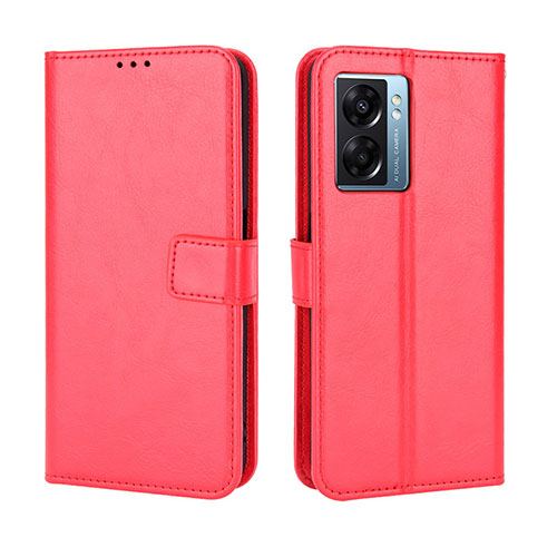 Leather Case Stands Flip Cover Holder BY5 for Realme Q5i 5G Red