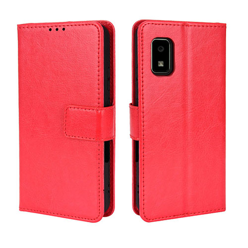 Leather Case Stands Flip Cover Holder BY5 for Sharp Aquos wish Red