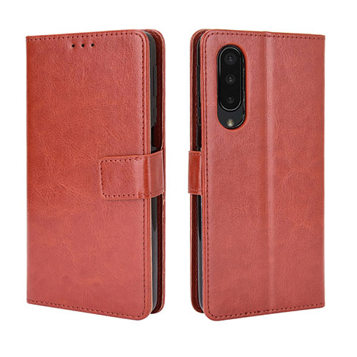 Leather Case Stands Flip Cover Holder BY5 for Sharp Aquos Zero5G basic Brown