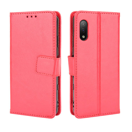 Leather Case Stands Flip Cover Holder BY5 for Sony Xperia Ace II SO-41B Red