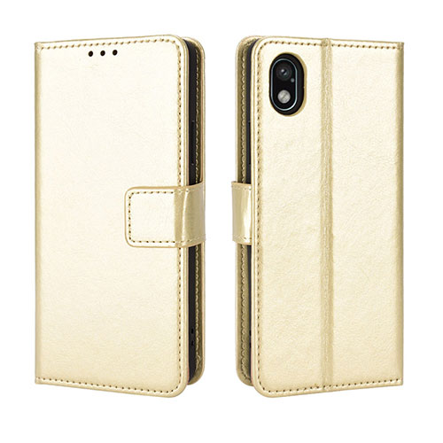 Leather Case Stands Flip Cover Holder BY5 for Sony Xperia Ace III SO-53C Gold