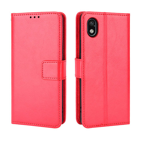 Leather Case Stands Flip Cover Holder BY5 for Sony Xperia Ace III SO-53C Red